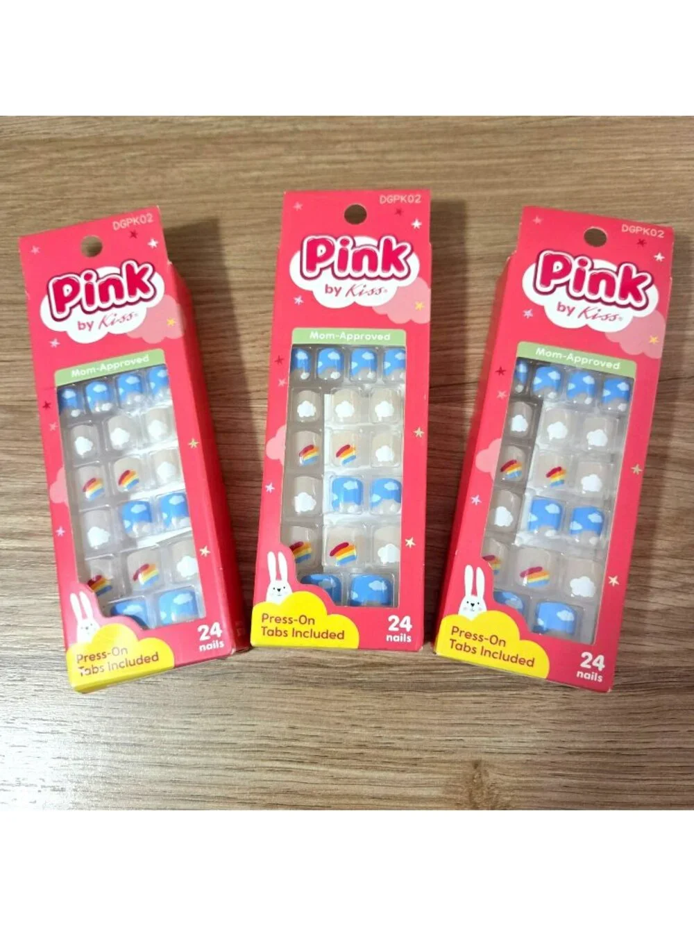 Pink by Kiss Selena kids' press-on nails lot of 3